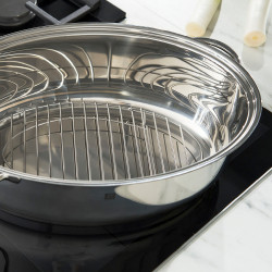 Ταψί για ρόστερ  Zwilling Plus 40993000, 8,5 l, Ανοξείδωτο 18/10, σχάρα ψησίματος, πολυστρωματικός πυθμένας, επαγωγή, Inox