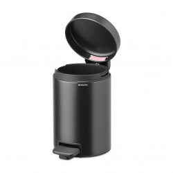 Κάδος απορριμμάτων με πεντάλ Brabantia NewIcon 1008834, 3 L, Ομαλό κλείσιμο, Αντιολισθητική βάση, Σκούρο γκρι