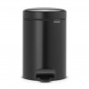 Brabantia NewIcon 649001 Pedal Bin, 3 L, Soft-Close, Non-Slip Base, Black