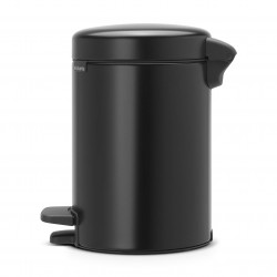 Brabantia NewIcon 649001 Pedal Bin, 3 L, Soft-Close, Non-Slip Base, Black