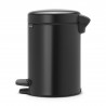 Cos de gunoi cu pedala Brabantia NewIcon 649001, 3 L, Inchidere lina, Baza antiderapanta, Negru