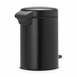 Cos de gunoi cu pedala Brabantia NewIcon 649001, 3 L, Inchidere lina, Baza antiderapanta, Negru
