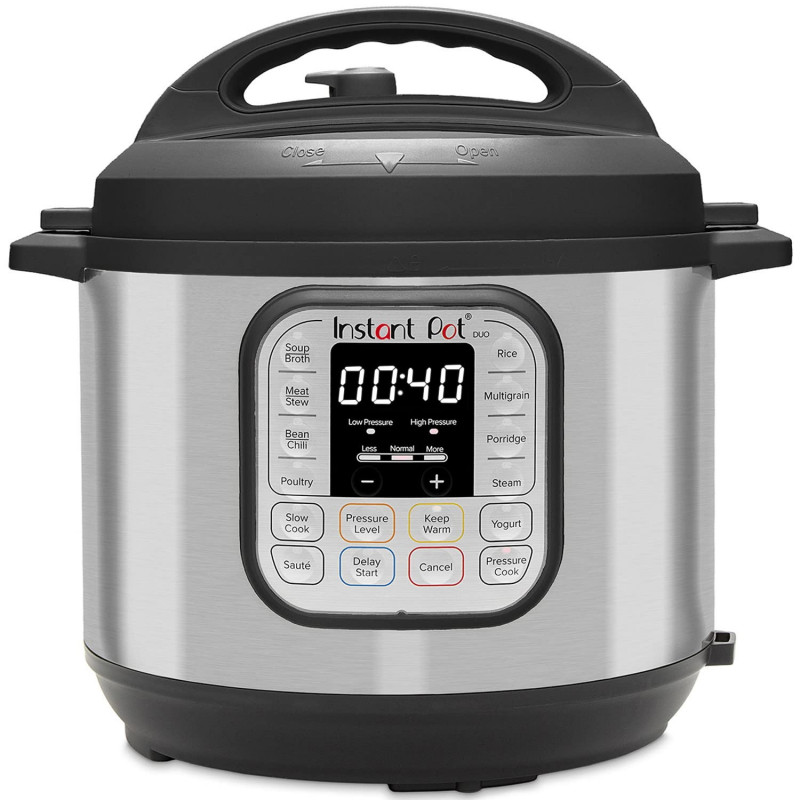 Мултикукър под налягане Instant Pot Duo 8 113006101, 1200W, 7.6 л, 13 програми, За 8-12 порции, Функция настрой и забрави, Сребрист