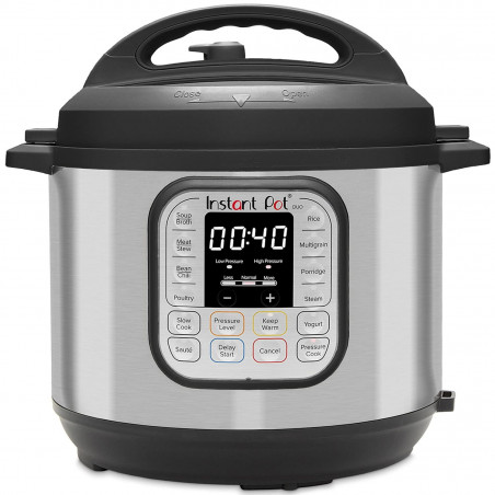 Instant Pot Duo 8 Pressure Cooker 113006101, 1200W, 7.6 L, 13 Programs, Serves 8–12, Set-and-Forget Function, Silver