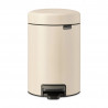 Brabantia NewIcon 1005523 Pedal Bin, 3 L, Soft-Close, Non-Slip Base, Beige