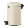Brabantia NewIcon 1005523 Pedal Bin, 3 L, Soft-Close, Non-Slip Base, Beige