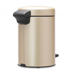 Brabantia NewIcon 1003195 Pedal Bin, 3 L, Soft-Close, Non-Slip Base, Metallic Gold