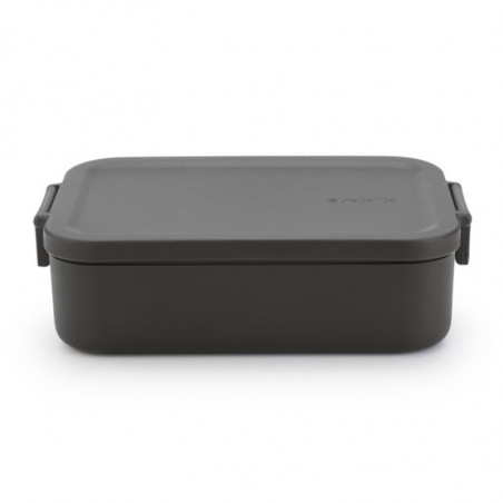 Brabantia Make&Take Food Container 1006281, 1.1 L, Snap-on Lids, BPA-Free, Dark Gray