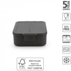 Cutie alimentara Brabantia Make&Take 1006281, 1.1 L, Fara BPA, Gri inchis