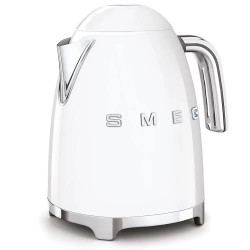 Електрическа кана SMEG KLF03WHEU, 2400W, 1.7 л, Меко отваряне, Неръждаема стомана, Бял