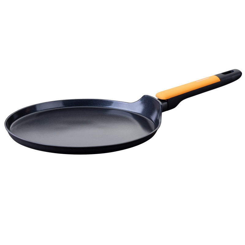 Fackelmann Soft Collection Pancake Pan 688624, 28 cm, Non-stick coating, Induction-compatible, Soft-grip handle, Black