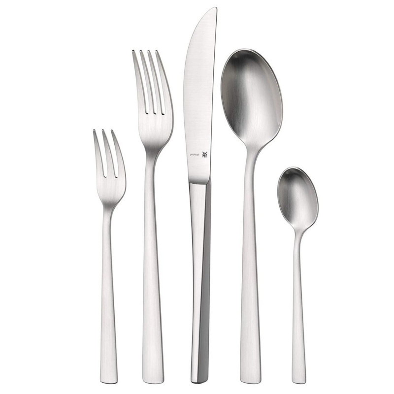 WMF Corvo 30-Piece Cutlery Set, Cromargan protect, Mirror-polished and hand-polished, 18/10 Stainless Steel, Silver