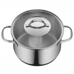 Σετ κατσαρόλες WMF Provence Plus 5, 9 μέρη, Ανοξείδωτο ατσάλι 18/10, Πάτος TransTherm πολλαπλών στρώσεων, Επαγωγή, Ασημί