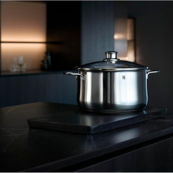 Комплект тенджери WMF Diadem Plus Kochgeschirr, 8 части, Неръждаема стомана 18/10, Многослойно TransTherm дъно, Индукция, Сребрист