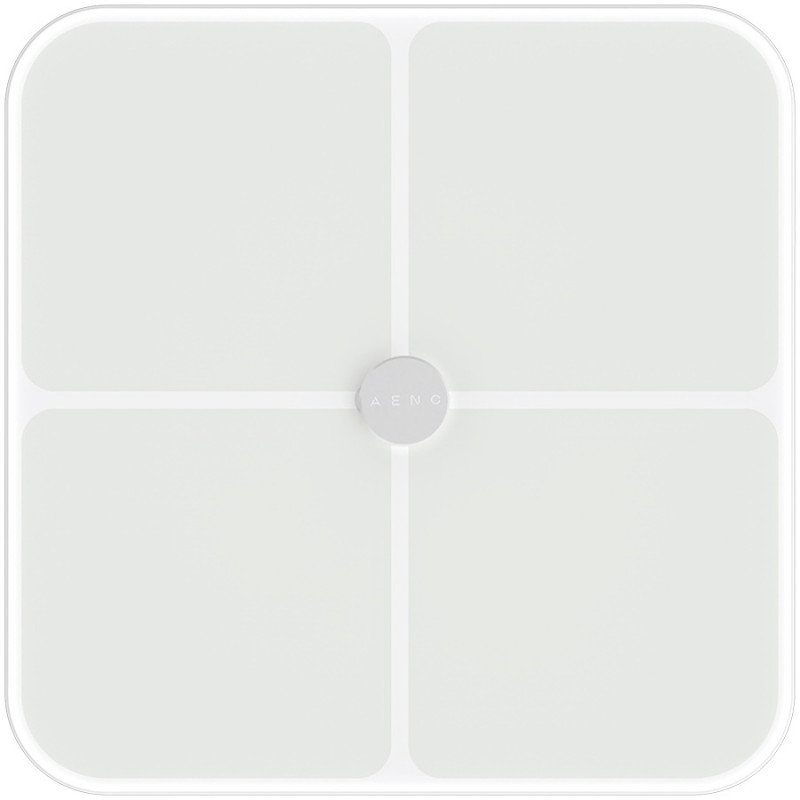 AENO ABS0001S Smart Scale, Up to 180 kg, 11 profiles, 15 metrics, BMI, LED, Tempered ITO glass, White