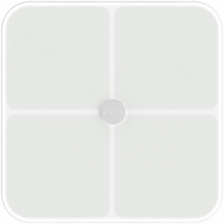 AENO ABS0001S Smart Scale, Up to 180 kg, 11 profiles, 15 metrics, BMI, LED, Tempered ITO glass, White
