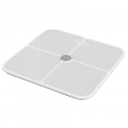 AENO ABS0001S Smart Scale, Up to 180 kg, 11 profiles, 15 metrics, BMI, LED, Tempered ITO glass, White