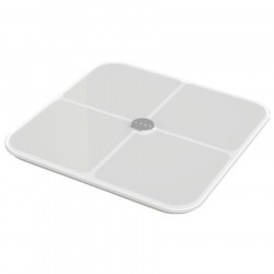 Смарт кантар AENO ABS0001S, До 180 кг, 11 профила, 15 показателя, ИТМ, LED, Закалено ITO стъкло, Бял