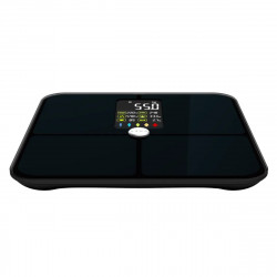 Cantar inteligent AENO ABS0002S, Pana la 180 kg, 11 profile, 16 indicatori, IMC, LED, Sticlă ITO, Negru