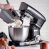 Πλανητικό μίξερ με μπολ από ανοξείδωτο χάλυβα Royalty Line RL-PKM1900.7, 1900W, 6,5 λίτρα, 6 ταχύτητες + Pulse, Προσαρτήματα, Μαύρο