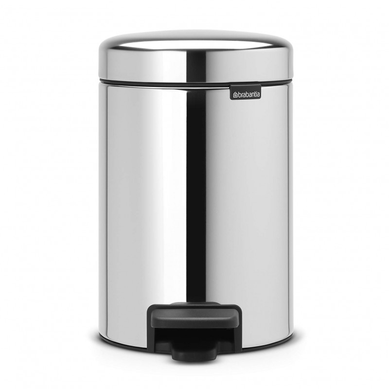 Brabantia NewIcon 648997 Pedal Bin, 3 L, Soft-Close, Non-Slip Base, Stainless Steel