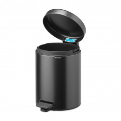 Cos cu pedala Brabantia NewIcon 1008838, 5 L, Inchidere lina, Baza antiderapanta, Gri inchis