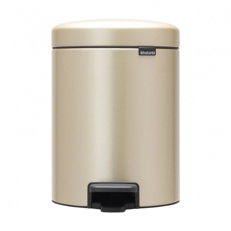 Brabantia NewIcon 1003198 Pedal Bin, 5 L, Soft-Close, Non-Slip Base, Metallic Gold