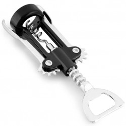 Tirbuson Fackelmann 49781, 16 cm, 2in1, Parghie, Bere si vin, Negru/Argintiu