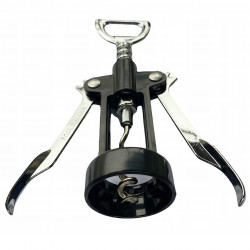 Tirbuson Fackelmann 49781, 16 cm, 2in1, Parghie, Bere si vin, Negru/Argintiu