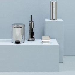 Brabantia NewIcon 649010 Pedal Bin, 5 L, Soft-Close, Non-Slip Base, Stainless Steel