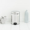 Brabantia NewIcon 649010 Pedal Bin, 5 L, Soft-Close, Non-Slip Base, Stainless Steel
