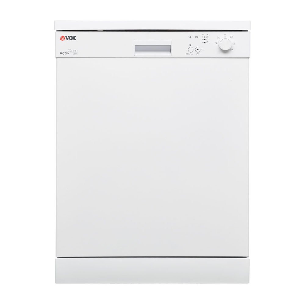 Съдомиялна машина VOX LC 20 E, Клас Е, 12 комплекта, 5 програми, Индикатори за сол и гланц, Бял