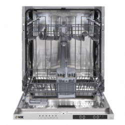 Ενσωματωμένο πλυντήριο πιάτων VOX GSI6644E, Κατηγορία Ε, 13 ρυθμίσεις θέσεων, 6 προγράμματα, Ενδείξεις αλατιού και λαμπρυντικού, Ασημί