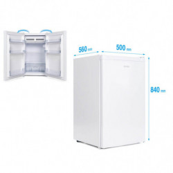 Frigider Muhler S84WE0, 121 l, N/ST, Clasa E, R600A, Usa reversibila, Alb