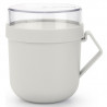 Ceasca pentru supa cu capac Brabantia Make&Take 1006295, 600+180 ml, Capac cu infiletare, Fara BPA, Gri