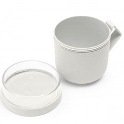 Ceasca pentru supa cu capac Brabantia Make&Take 1006295, 600+180 ml, Capac cu infiletare, Fara BPA, Gri