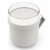 Brabantia Make&Take Soup Bowl with Lid 1006295, 600+180 ml, Screw-on Lid, BPA-Free, Gray