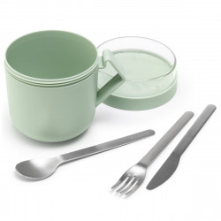 Ceasca pentru supa cu capac Brabantia Make&Take 1006294, 600+180 ml, Capac cu infiletare, Fara BPA, Verde
