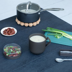 Brabantia Make&Take Soup Bowl with Lid 1006293, 600+180 ml, Screw-on Lid, BPA-Free, Dark Gray