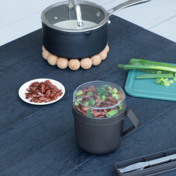 Brabantia Make&Take Soup Bowl with Lid 1006293, 600+180 ml, Screw-on Lid, BPA-Free, Dark Gray