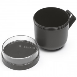 Brabantia Make&Take Soup Bowl with Lid 1006293, 600+180 ml, Screw-on Lid, BPA-Free, Dark Gray