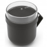 Cana pentru supa cu capac Brabantia Make&Take 1006293, 600+180 ml, Capac cu infiletare, Fara BPA, Gri