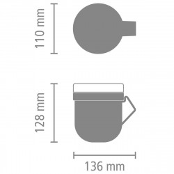 Brabantia Make&Take Soup Bowl with Lid 1006293, 600+180 ml, Screw-on Lid, BPA-Free, Dark Gray