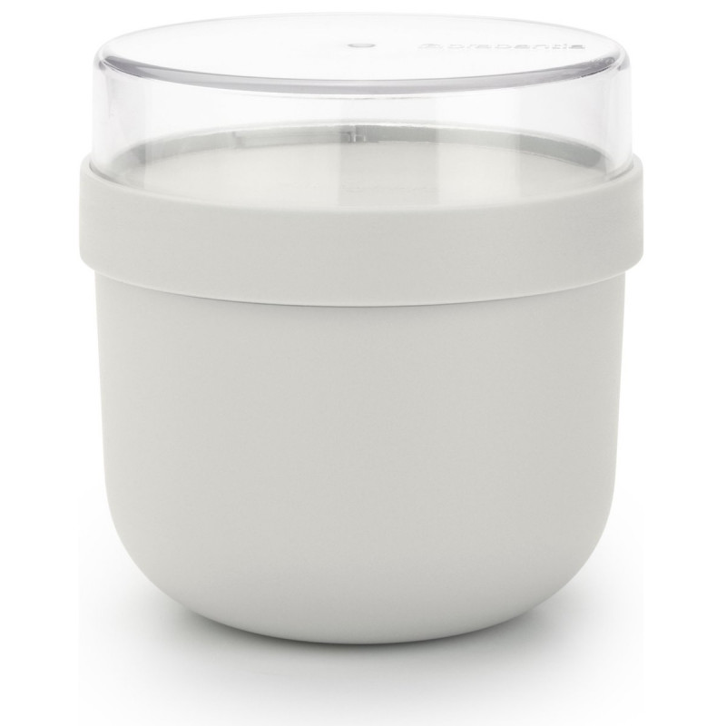 Brabantia Make&Take Breakfast Bowl 1006298, 500+180 ml, Screw-on Lid, BPA-Free, Gray
