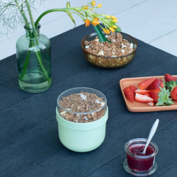 Bol alimentar mic dejun Brabantia Make&Take 1006297, 500+180 ml, Capac cu infiletare, Fara BPA, Verde