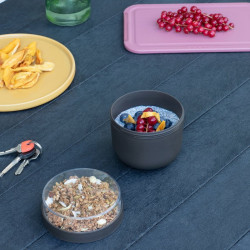 Μπολ πρωινού Brabantia Make&Take 1006296, 500+180 ml, Βιδωτό καπάκι, Χωρίς BPA, Σκούρο γκρι