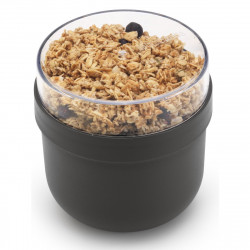 Μπολ πρωινού Brabantia Make&Take 1006296, 500+180 ml, Βιδωτό καπάκι, Χωρίς BPA, Σκούρο γκρι