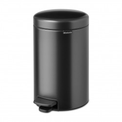 Brabantia NewIcon 1008842 Pedal Bin, 12 L, Soft-Close, Non-Slip Base, Dark Gray