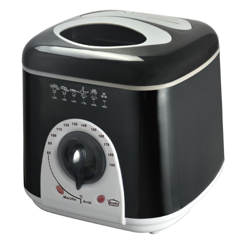 Фритюрник мини Rosberg R51980B, 950W, 1л, 80-190 C, Черен