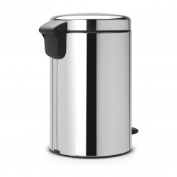 Brabantia NewIcon 649033 Pedal Bin, 12 L, Soft-Close, Non-Slip Base, Metal Inner Bin, Stainless Steel